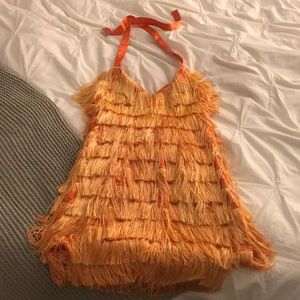 orange flapper dress